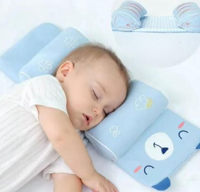 Ergonomisk babykudde i bomull – stöd för nyföddas huvud 💤