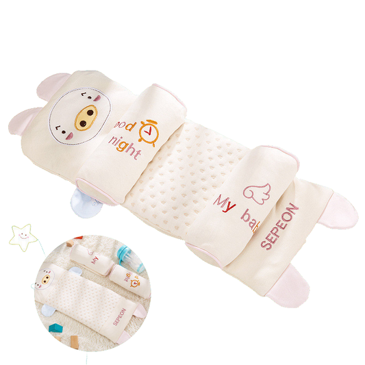 Ergonomisk babykudde i bomull – stöd för nyföddas huvud 💤