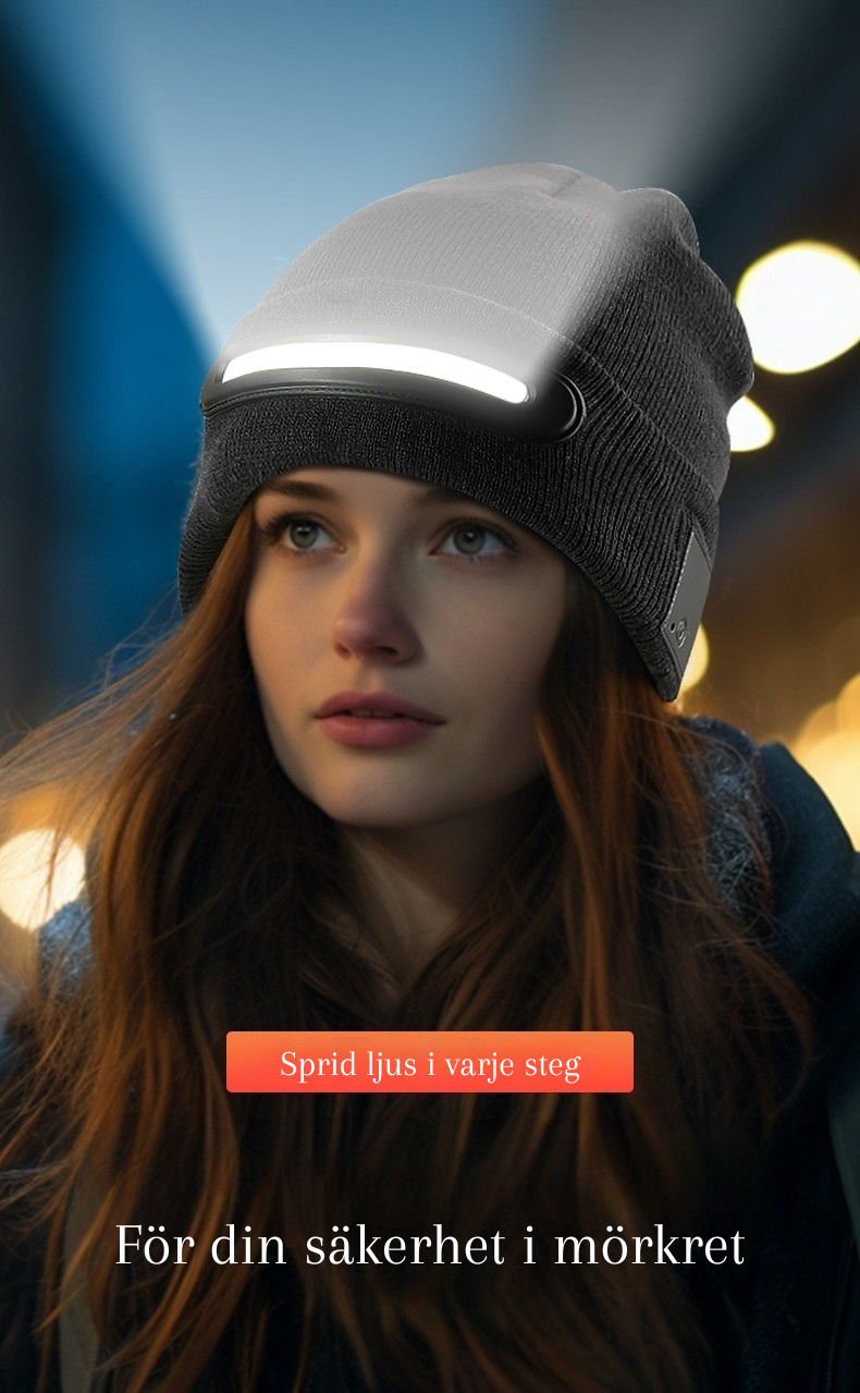 Värmande mössa med kraftfull LED-belysning