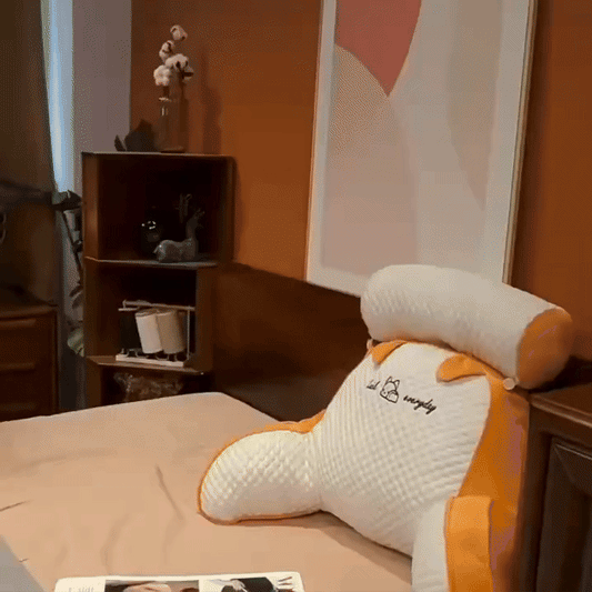 Mjuk Ryggkudde med Söt Design – Perfekt för Säng eller Soffa
